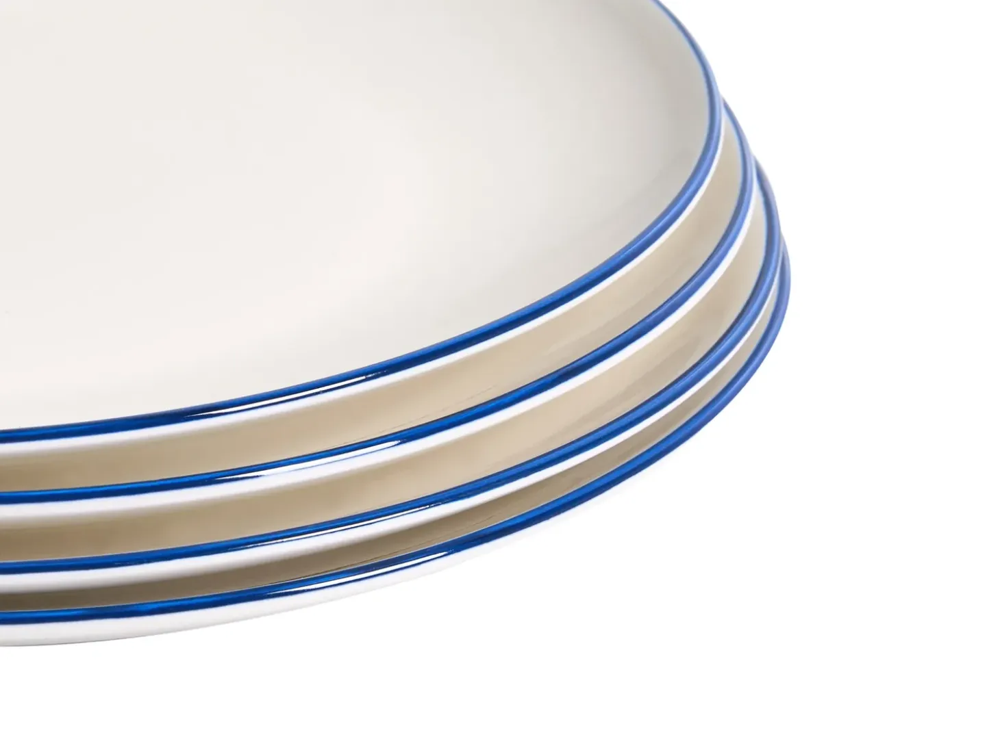 Sæt med 24 stykker service CUMIN Porcelæn Off-White/ Blå