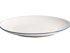 Sæt med 24 stykker service CUMIN Porcelæn Off-White/ Blå