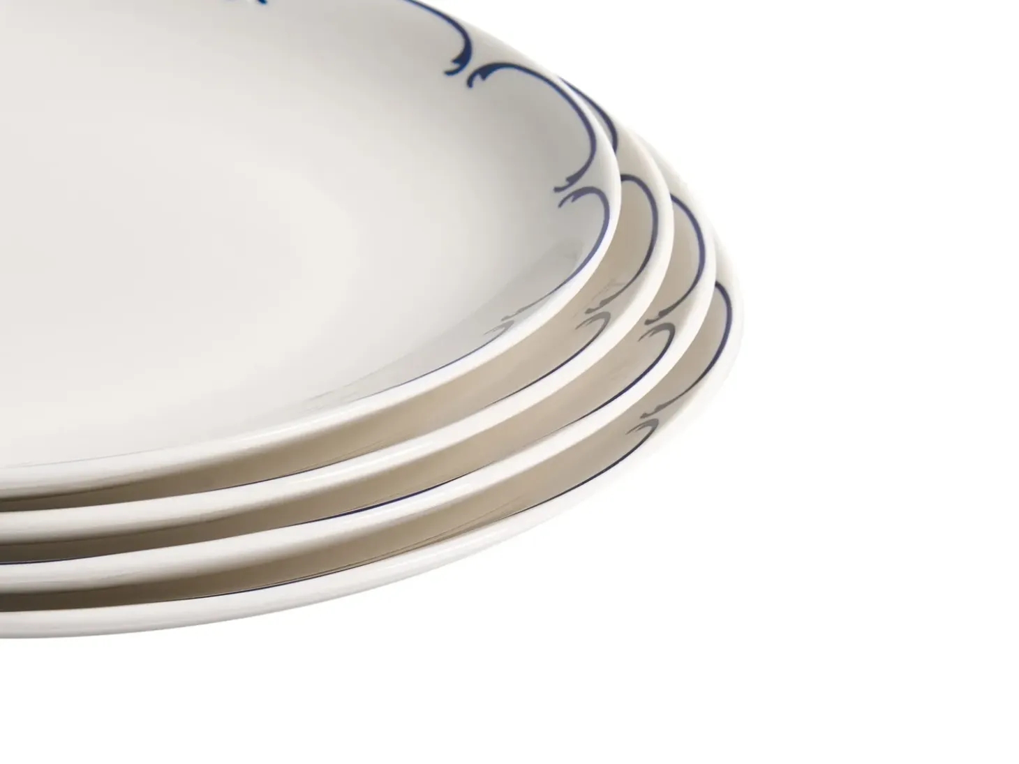 Sæt med 12 stykker service CHAROLI Porcelæn Hvid/blå