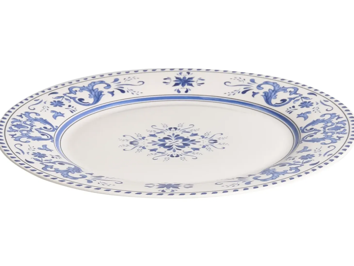 Sæt med 24 stykker service GALANGAL Porcelæn Hvid/blå