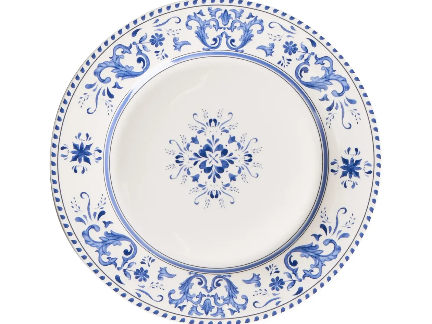 Sæt med 24 stykker service GALANGAL Porcelæn Hvid/blå