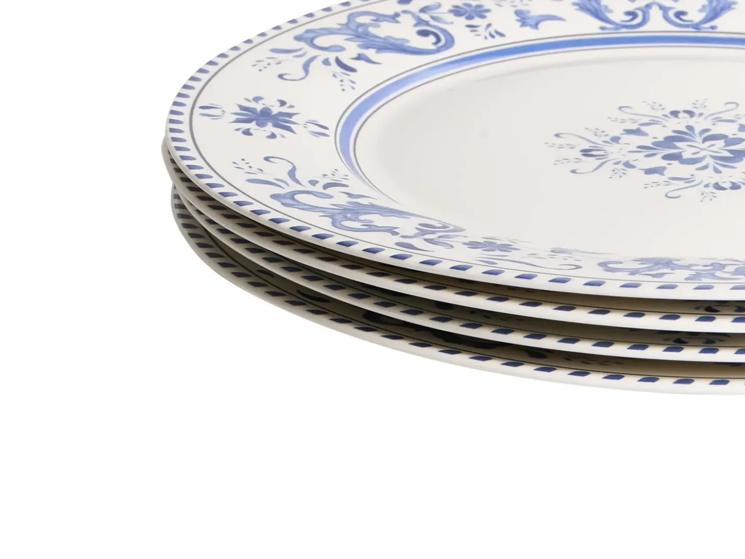 Sæt med 24 stykker service GALANGAL Porcelæn Hvid/blå