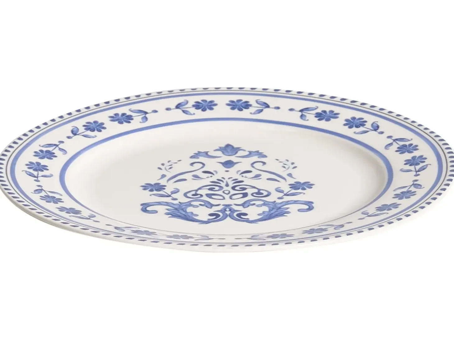 Sæt med 12 stykker service GALANGAL Porcelæn Hvid/blå