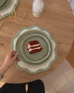 Sæt med 12 stykker service HOPS Stentøj Grøn