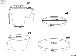 Sæt med 16 stykker spisestel TAMARIND Porcelæn Hvid/blå