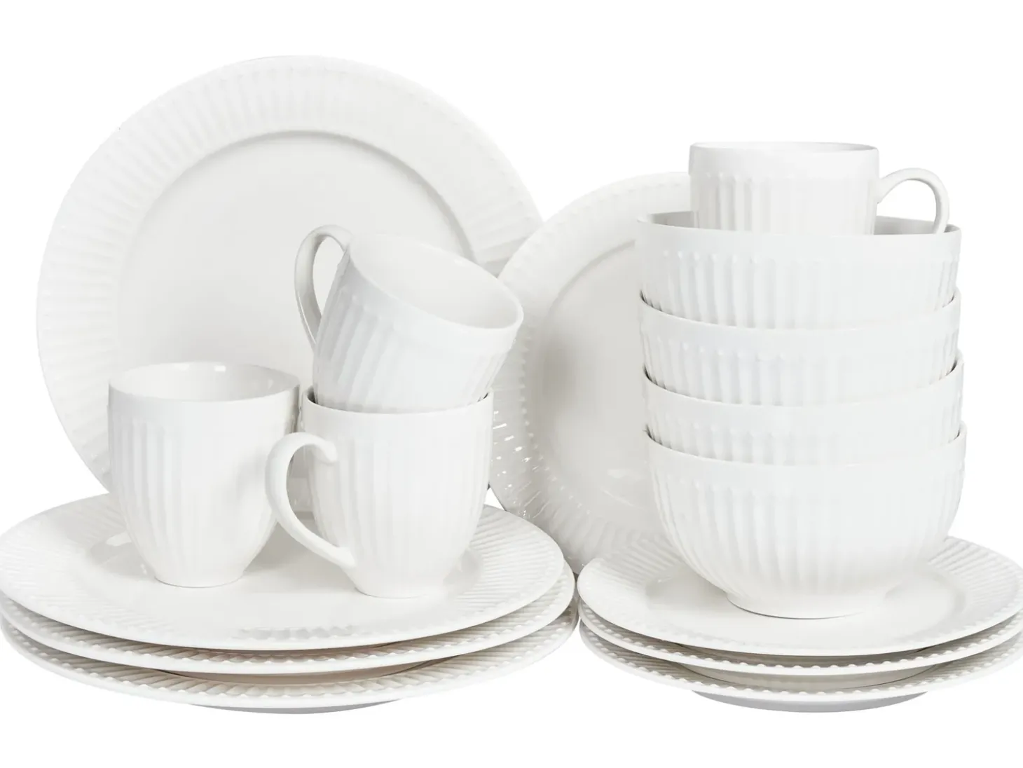 Sæt med 16 stykker spisestel COWSLIP Porcelæn Hvid