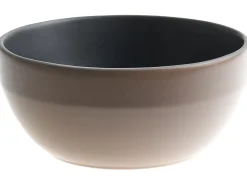 Sæt med 16 stykker spisestel NUTMEG Stentøj Sort/beige