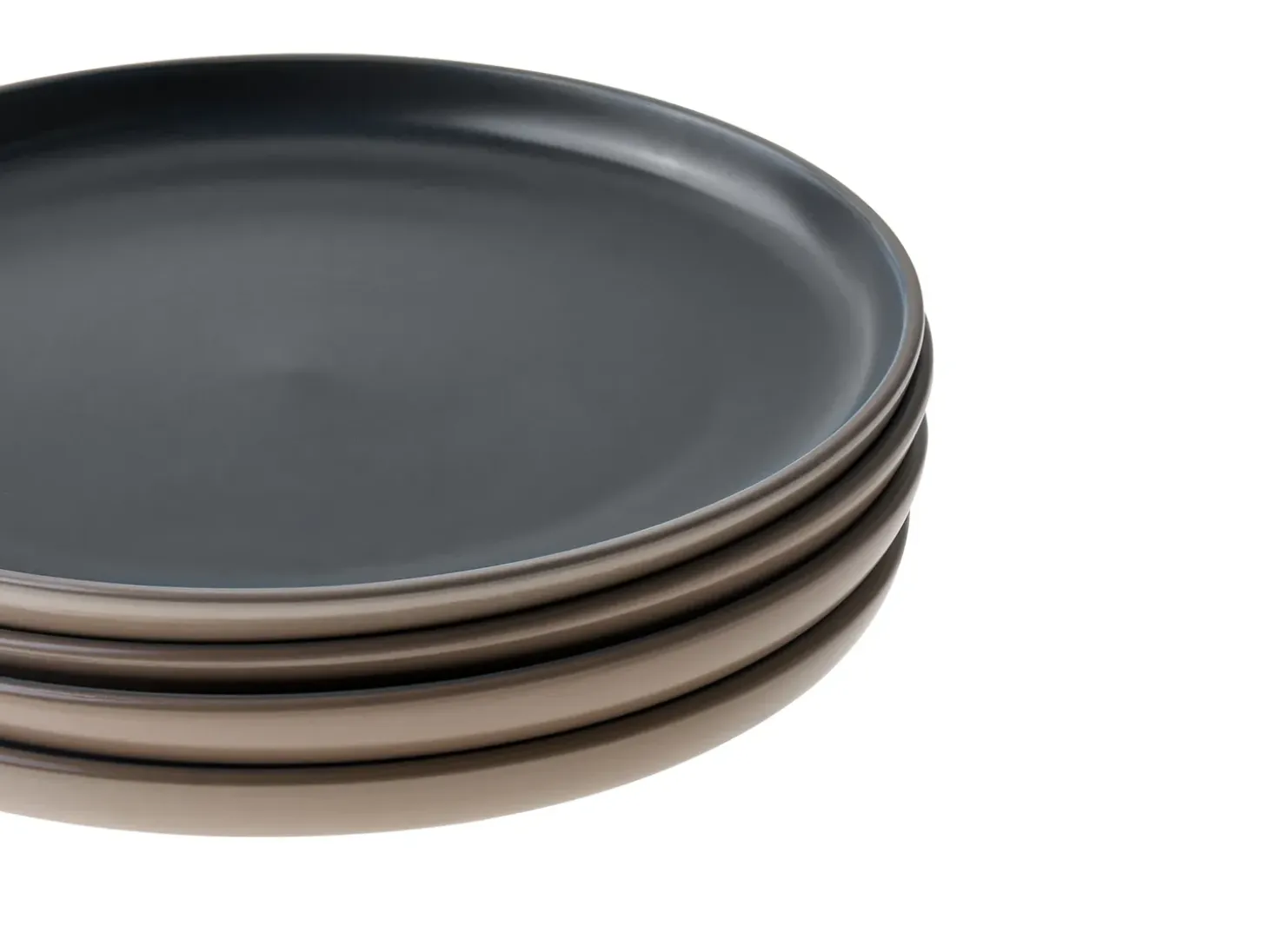 Sæt med 16 stykker spisestel NUTMEG Stentøj Sort/beige