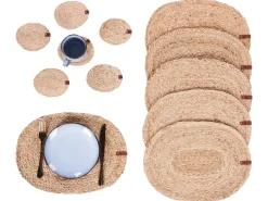 Sæt med dækkeservietter og bordskånere BUSHYLARK Jute Naturlig