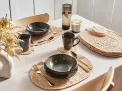 Sæt med dækkeservietter og bordskånere BUSHYLARK Jute Naturlig