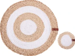 Sæt med dækkeservietter og bordskånere TUMERIC Jute Naturlig