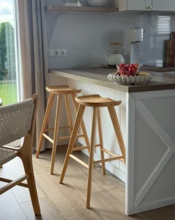 Sæt af 2 barstole CANDO Lysebrun