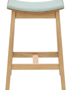 Sæt af 2 barstole DIXON Træ Lysebrun/ Mint