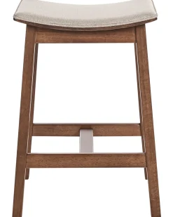 Sæt af 2 barstole DIXON Træ Mørkebrun/beige