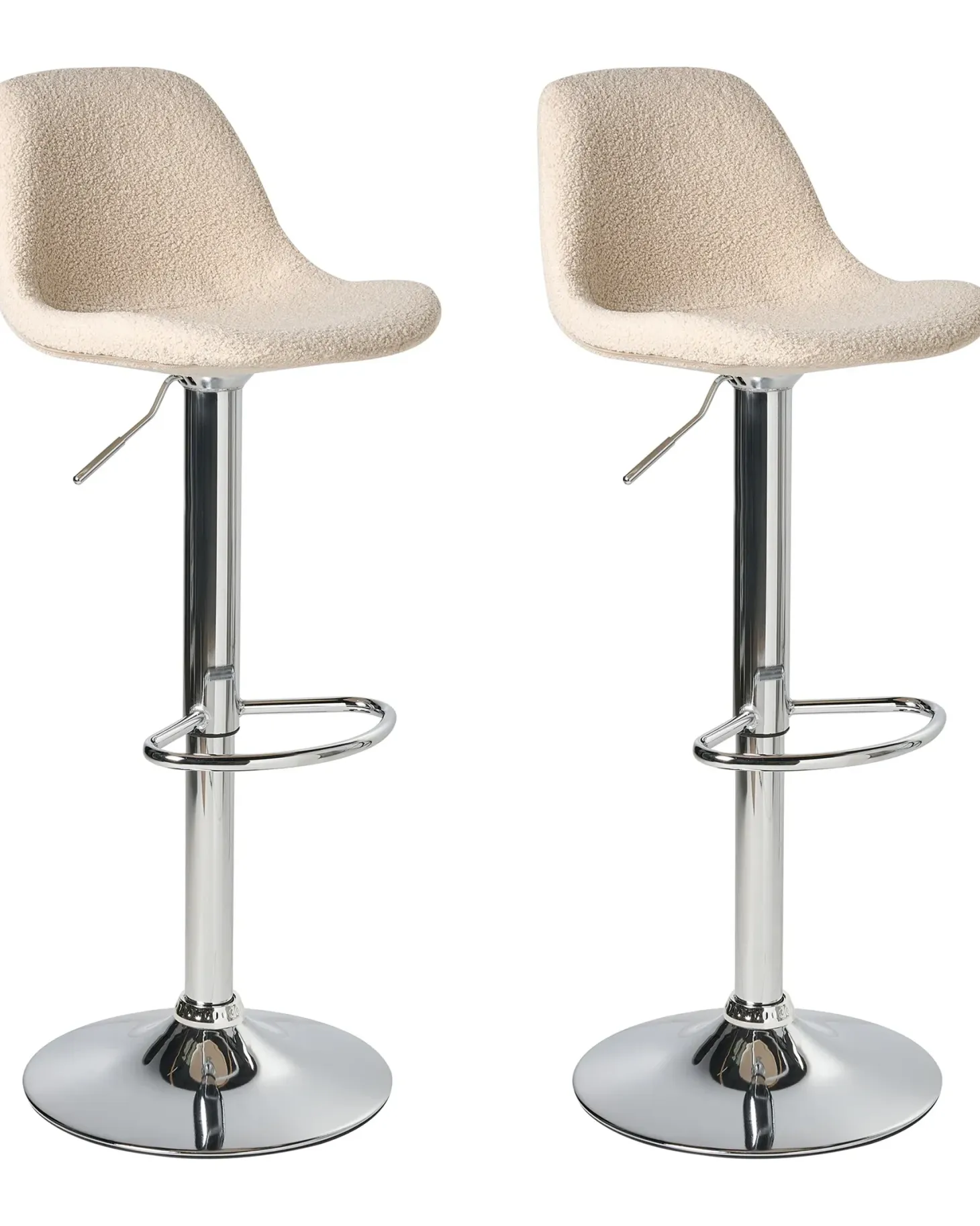 Sæt af 2 barstole KAHLA Boucle Lys Beige