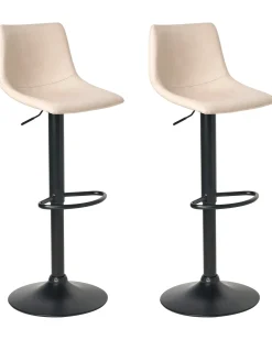 Sæt af 2 barstole LEBRIJA Kunstlæder Lys Beige
