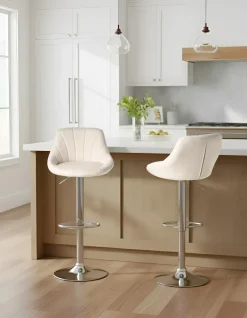 Sæt af 2 barstole LUCCA Lys Beige