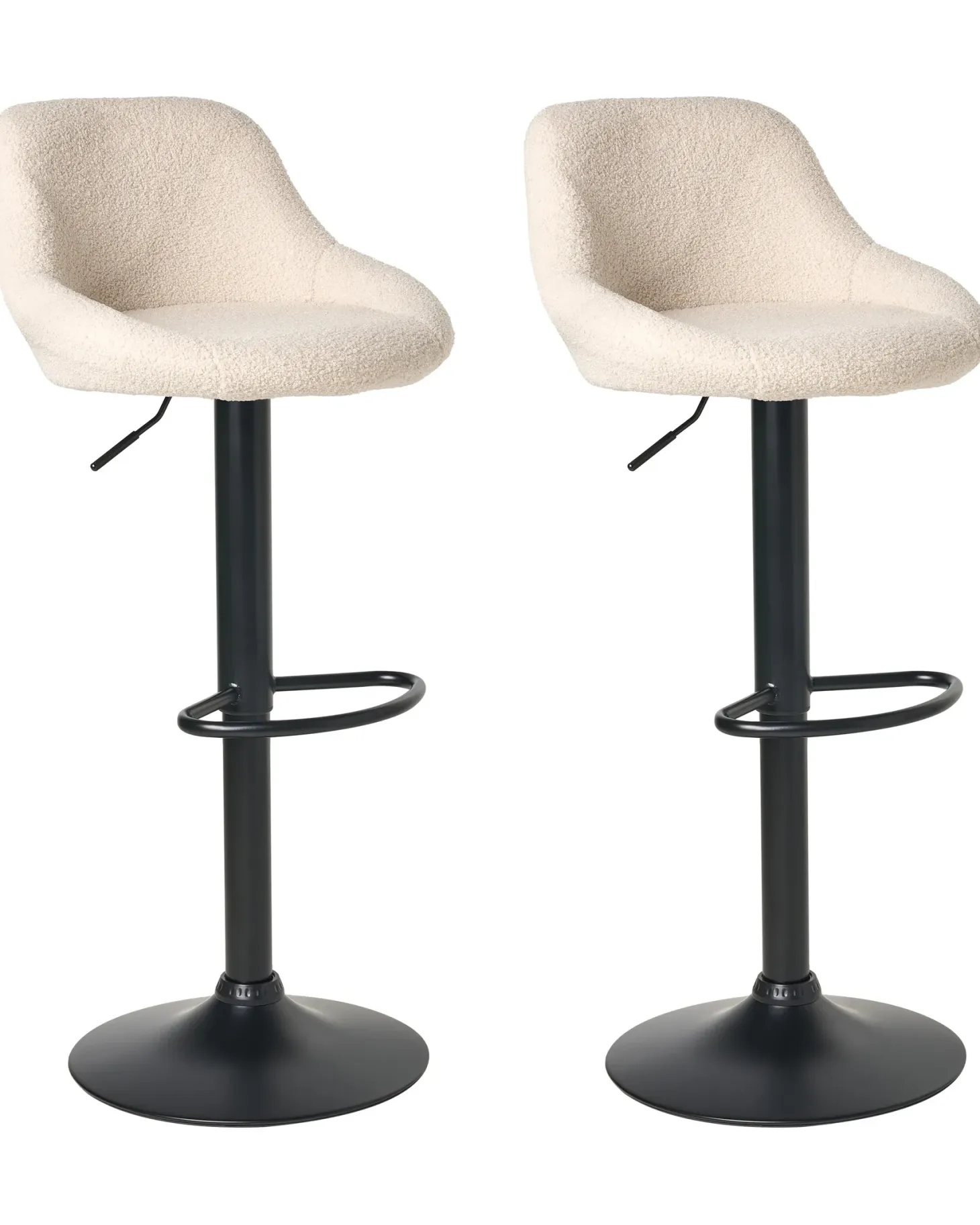 Sæt af 2 barstole MEDULIN Boucle Lys Beige
