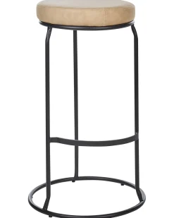 Sæt af 2 barstole MILROY Kunstlæder Beige