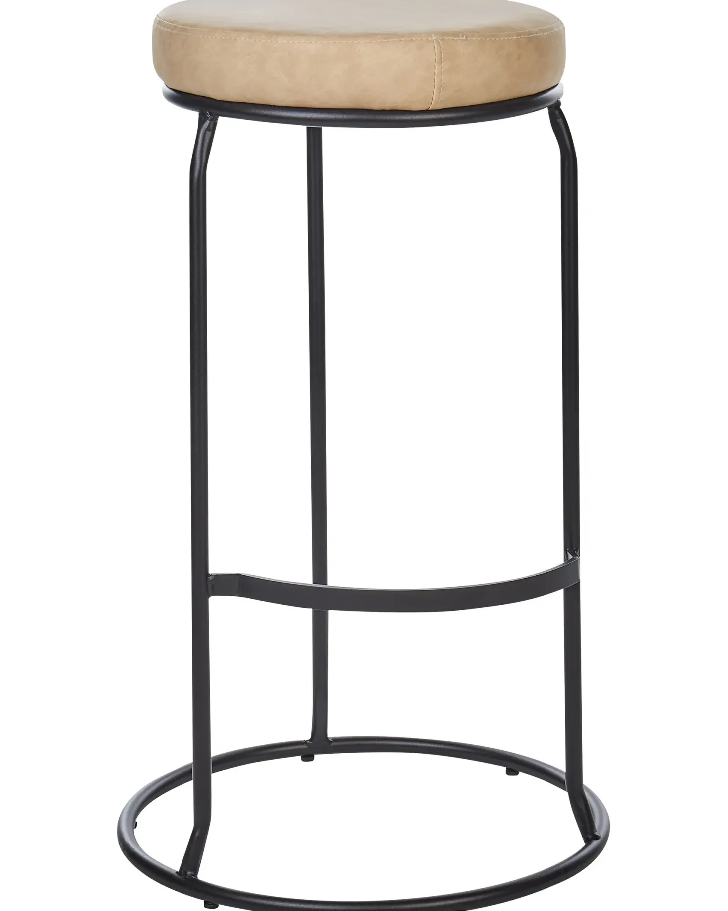 Sæt af 2 barstole MILROY Kunstlæder Beige