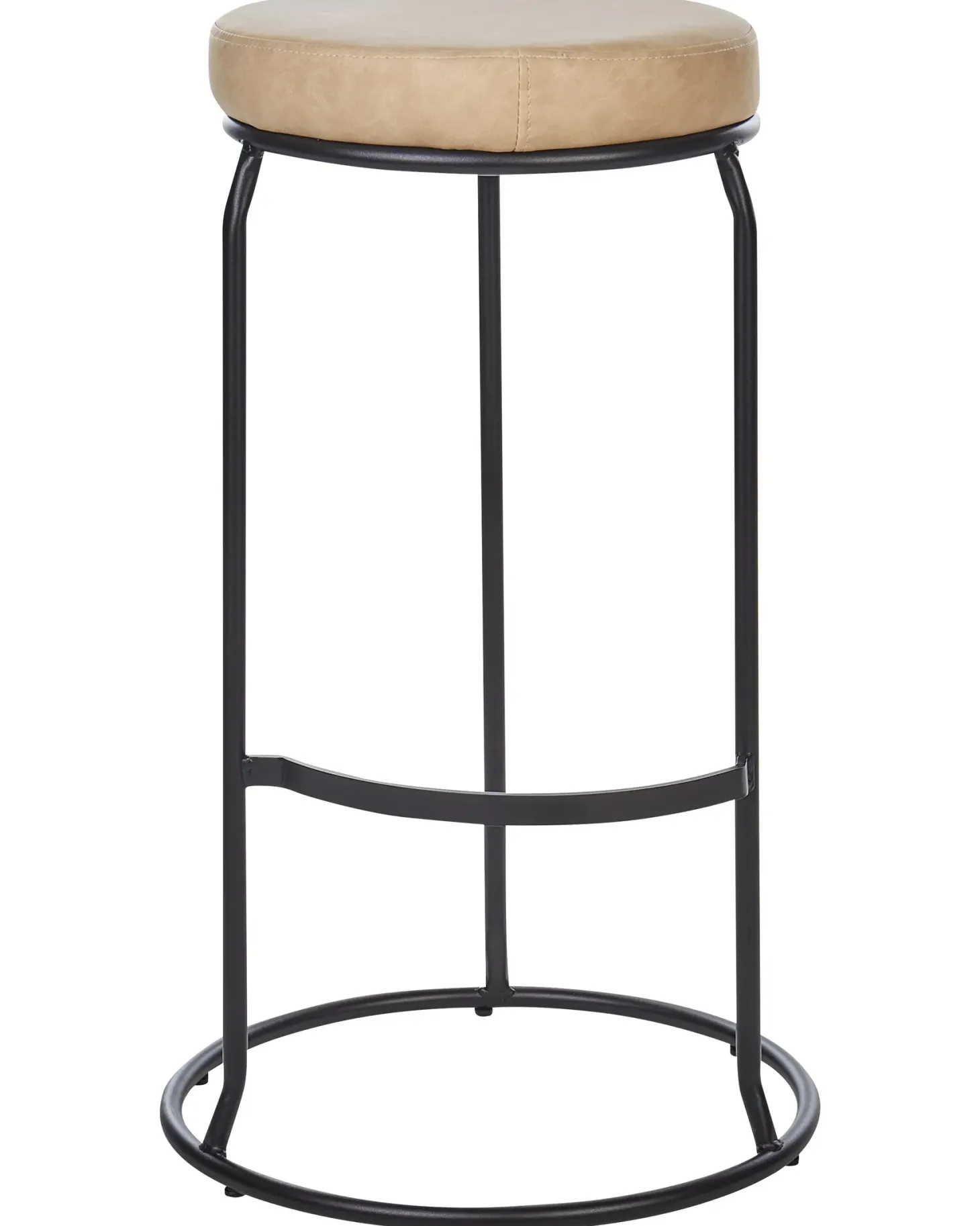Sæt af 2 barstole MILROY Kunstlæder Beige