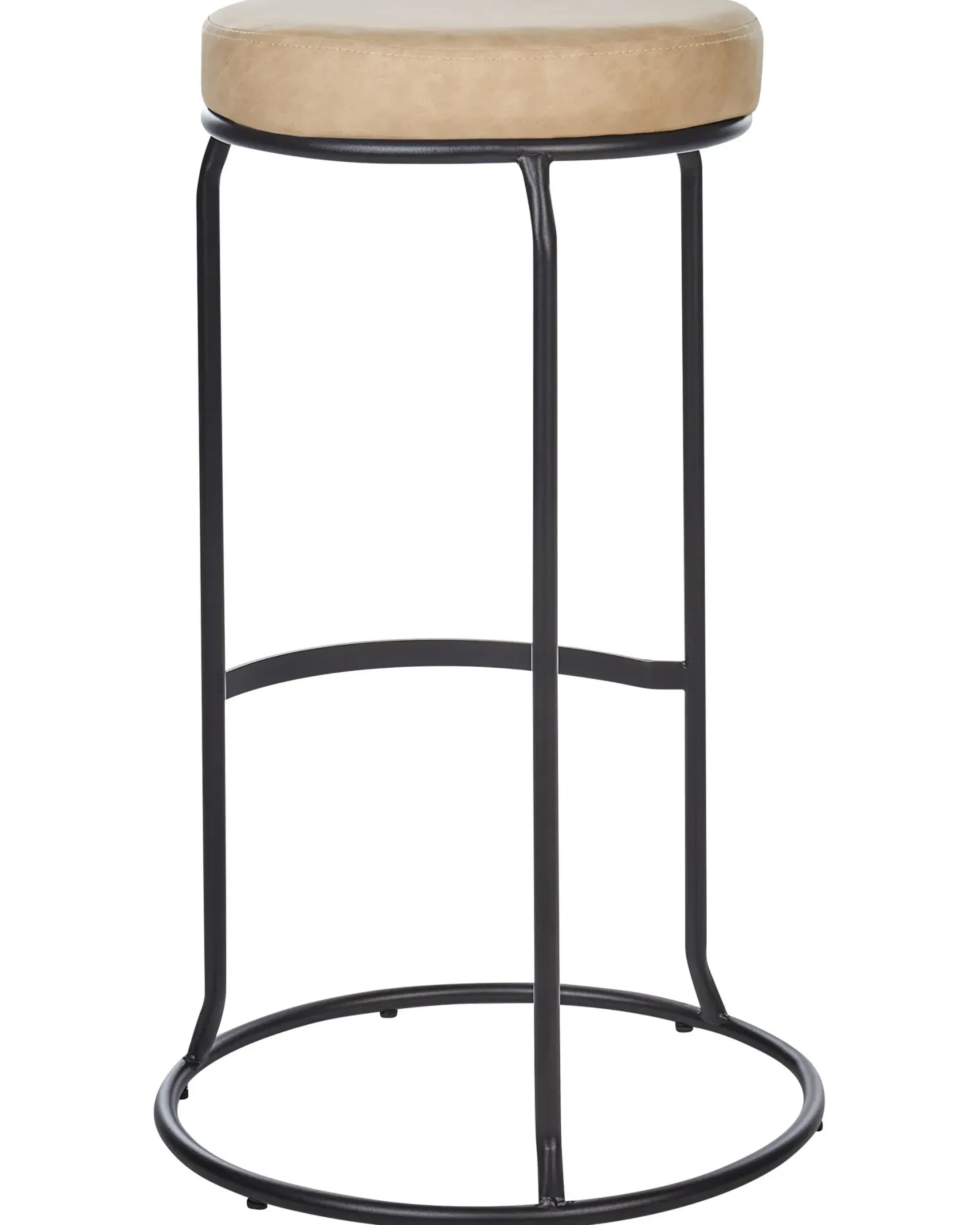 Sæt af 2 barstole MILROY Kunstlæder Beige