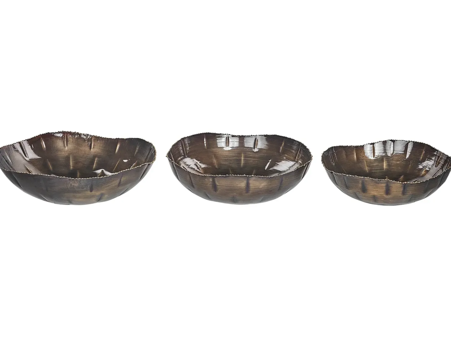 Sæt af 3 dekorative skåle PINANG Metal Messing