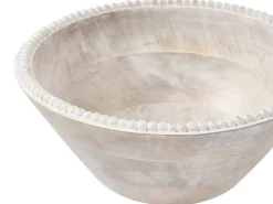 Sæt af 3 dekorative skåle TANTA Mangotræ Lysebrun