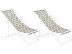 Sæt af 2 erstatningsbetræk til liggestol ANZIO/AVELLINO 113 x 44 cm Sand Beige