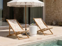 Sæt af 2 erstatningsbetræk til liggestol ANZIO/AVELLINO 113 x 44 cm Beige
