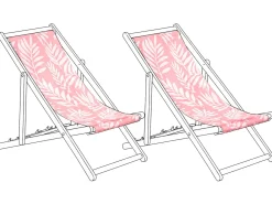 Sæt af 2 erstatningsbetræk til liggestol ANZIO/AVELLINO 113 x 44 cm Lyserød