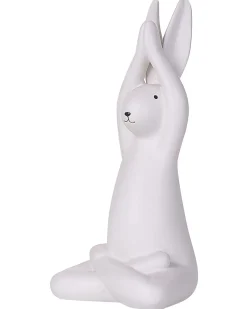Sæt af 3 figurer Hare BREST Keramik Hvid