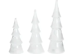 Sæt af 3 figurer LED KIERINKI Juletræ 22/27/33 cm Hvid
