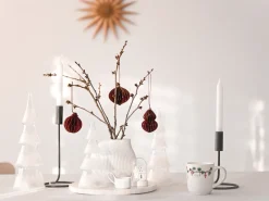 Sæt af 3 figurer LED KIERINKI Juletræ 22/27/33 cm Hvid
