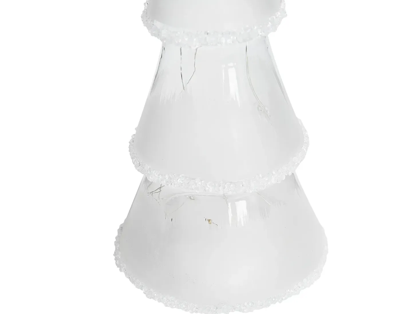 Sæt af 3 figurer LED KIERINKI Juletræ 22/27/33 cm Hvid