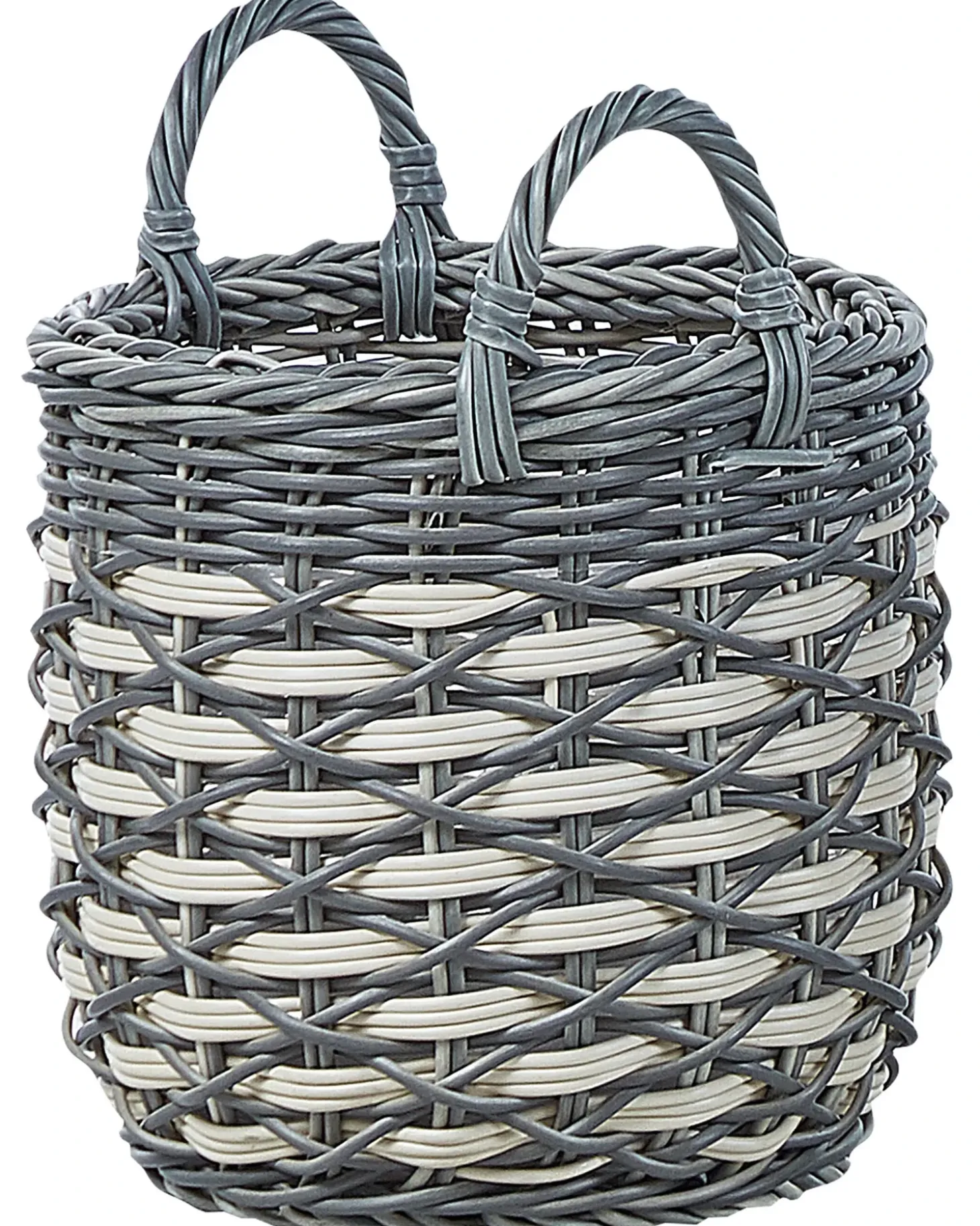 Sæt af 3 flet kurve til planter GEFIRA 31/39/49 cm Grå PE-rattan