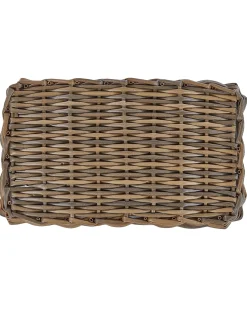 Sæt af 2 flet kurve til planter ORMOS 53/59 cm Brun PE-rattan