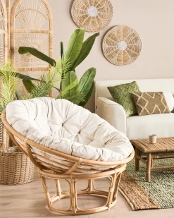Sæt af 3 flet kurve til planter PENDULA 33/37/45 cm Naturlig PE-rattan