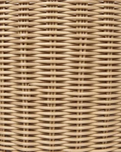Sæt af 3 flet kurve til planter PENDULA 33/37/45 cm Naturlig PE-rattan