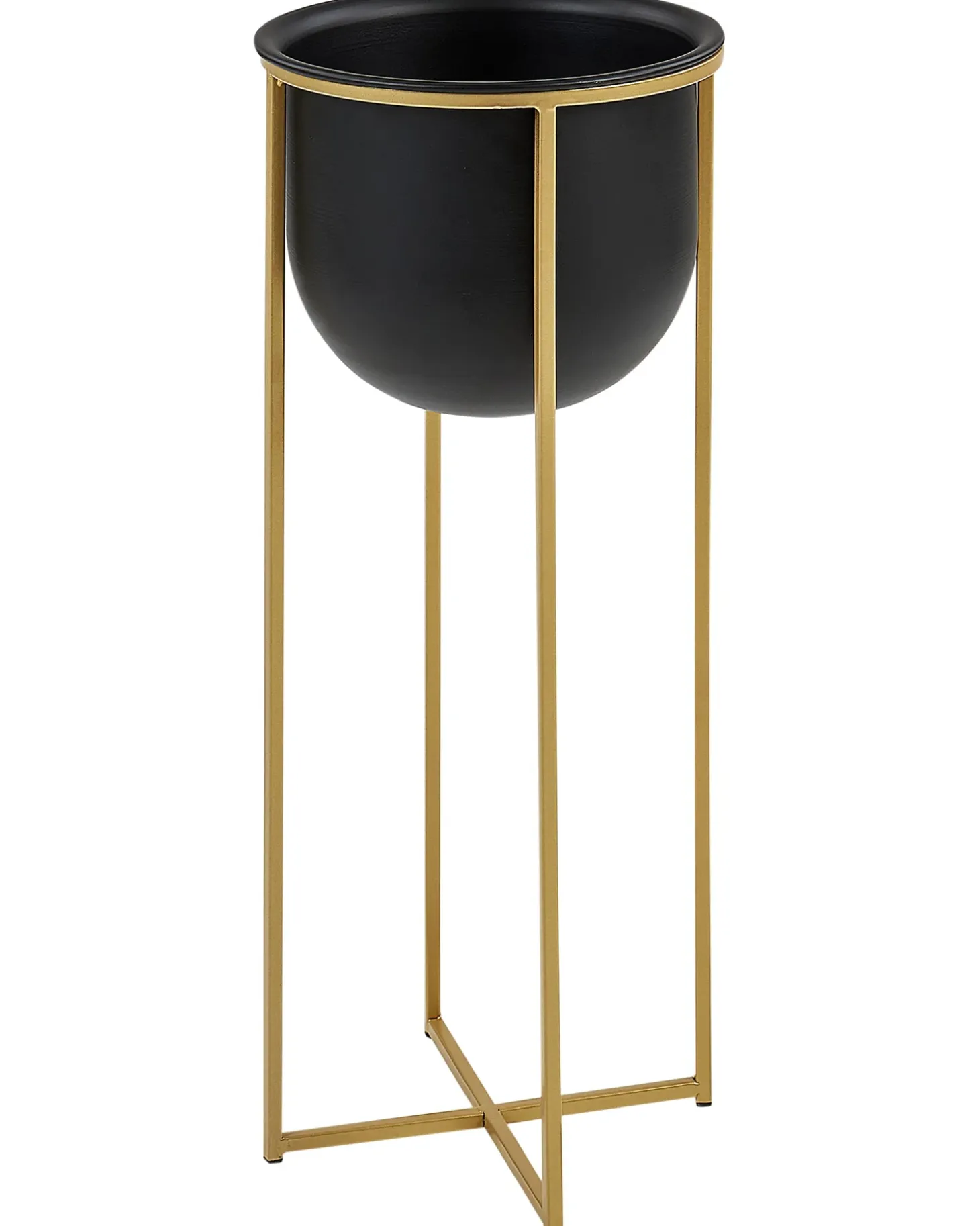 Sæt af 2 forhøjede plantekrukker THUJA Metal 21 cm Sort