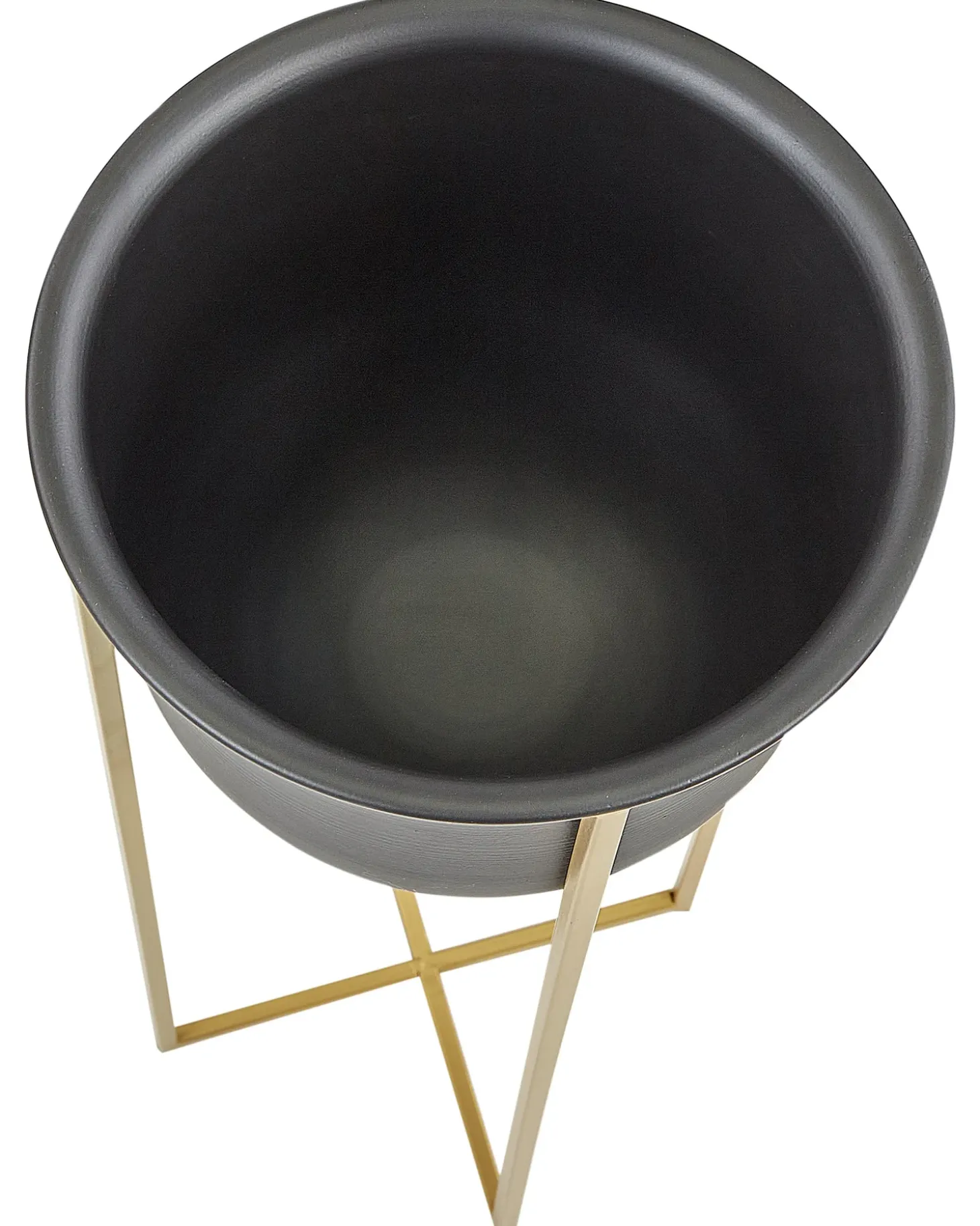 Sæt af 2 forhøjede plantekrukker THUJA Metal 21 cm Sort