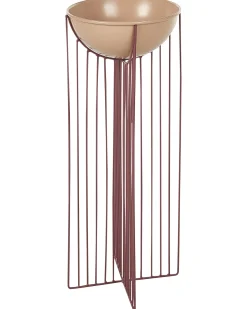 Sæt af 2 forhøjede plantekrukker FICARIA Metal 22 cm Lyserød