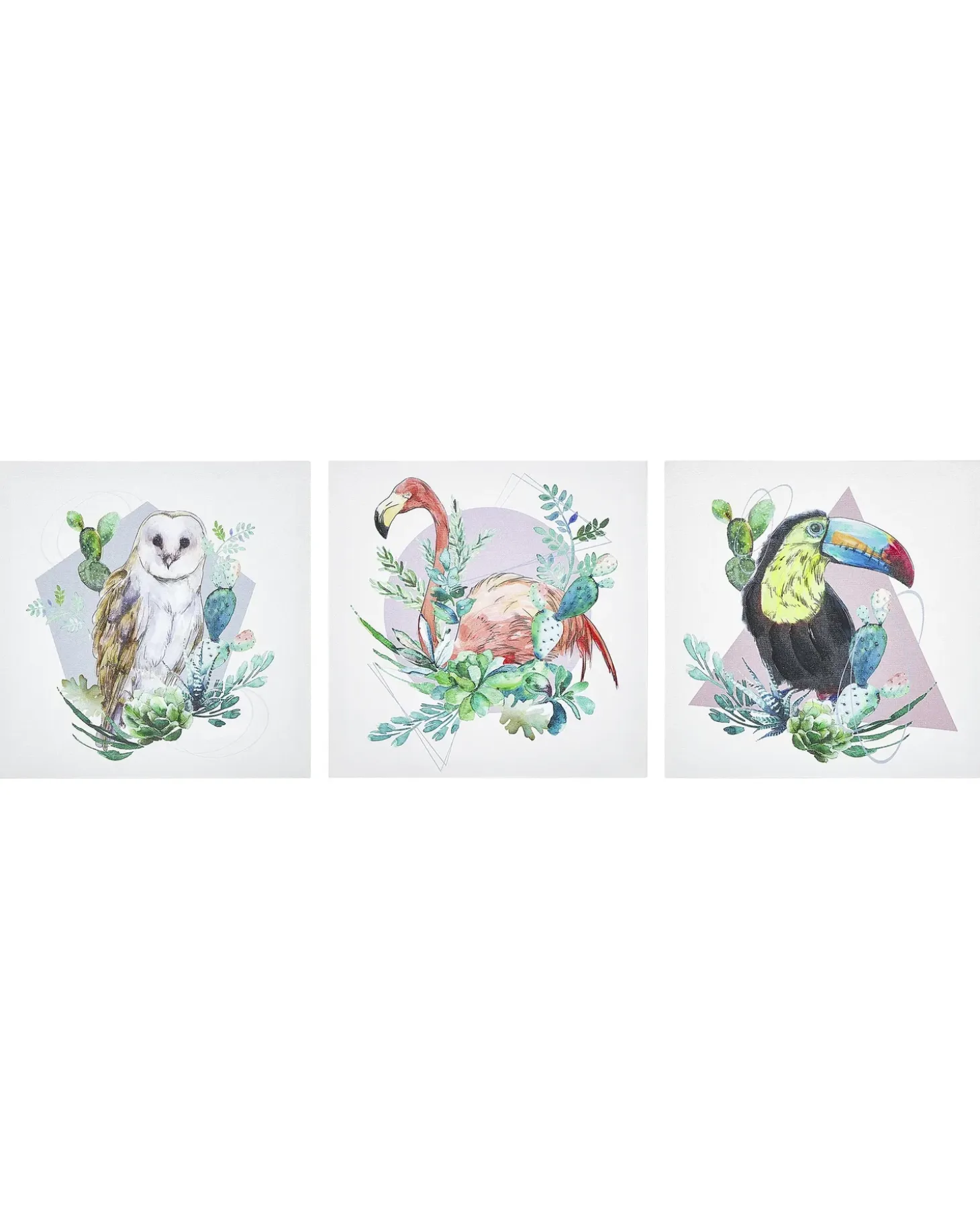 Sæt af 3 fotorammer MENAKA Dyre motiv 30 x 30 cm Multifarvet