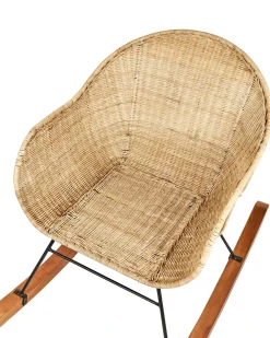 Sæt af 2 gyngestole LAVINIO Rattan Naturlig