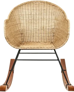 Sæt af 2 gyngestole LAVINIO Rattan Naturlig