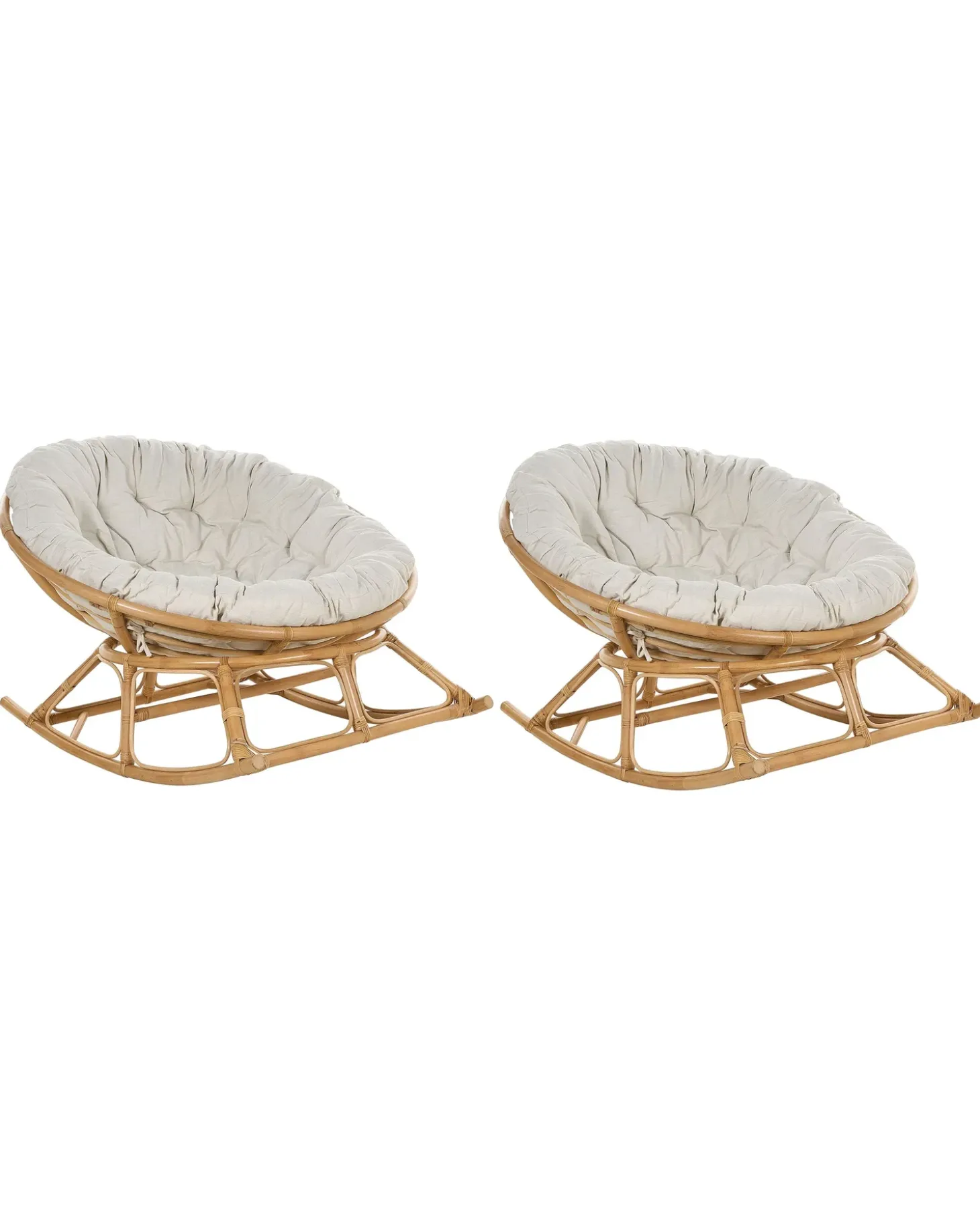 Sæt af 2 gyngestole ORVIETO Rattan Naturlig