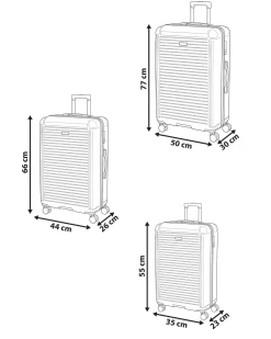 Sæt af 3 hardcase-kufferter MYNTIS Gul