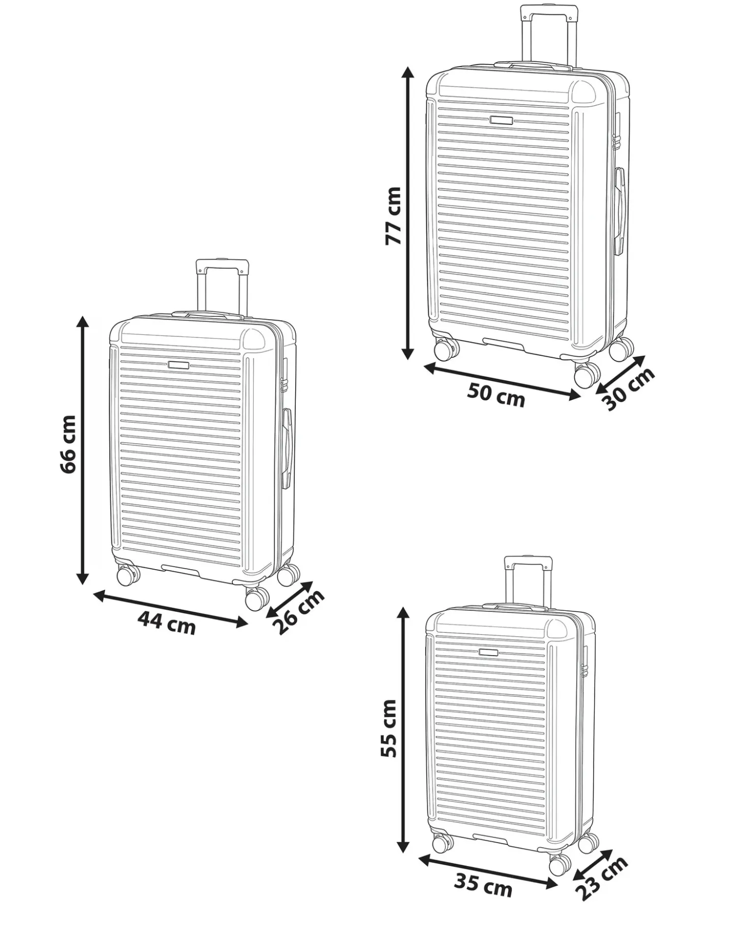 Sæt af 3 hardcase-kufferter MYNTIS Gul