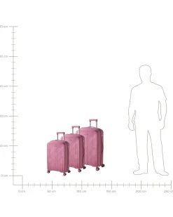 Sæt af 3 hardcase-kufferter TONSAI Lyserød