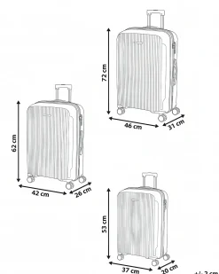 Sæt af 3 hardcase-kufferter TONSAI Blå